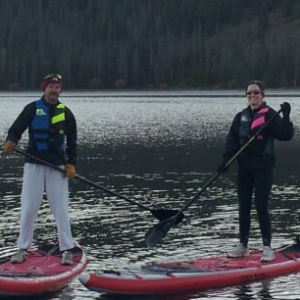 John & Susan SUP'ing Lake Dillon